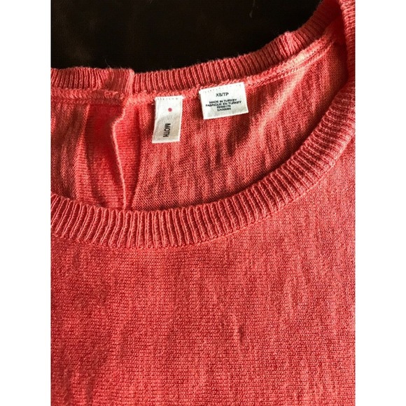 Anthropologie Moth Orange Short-Sleeve Knit Button Back Swing Top - Picture 5 of 9